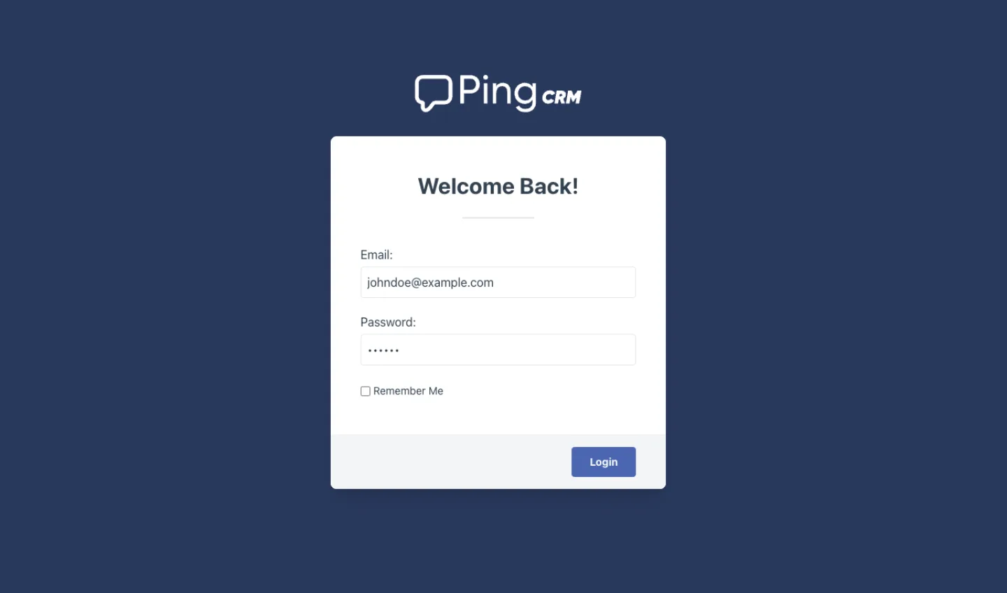 Screenshot of Full Stack CRM with Laravel, Tailwind CSS, Vue, Inertia, PEST